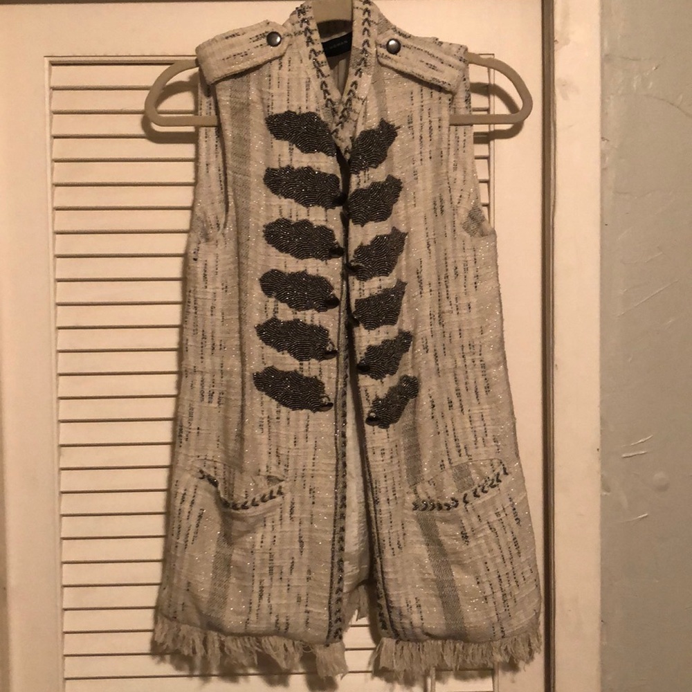 Zara beaded military vest